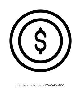 A coin icon featuring a currency symbol, representing money or finance