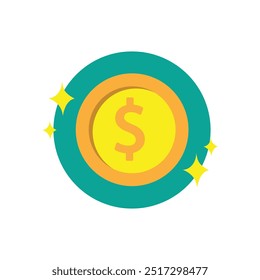 Coin Icon for Financial Transactions and Savings