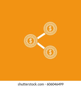 coin icon flat design