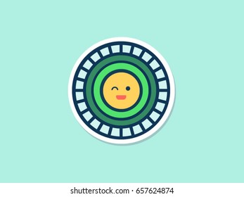 Coin icon flat design. Emoji emoticon icon, doubloon