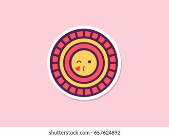 Coin icon flat design. Emoji emoticon icon, doubloon