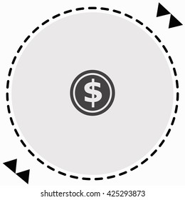 Coin icon Flat Design. Isolated Illustration.