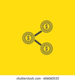 coin icon flat disign