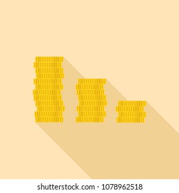 Coin icon. Flat illustration of coin vector icon for web