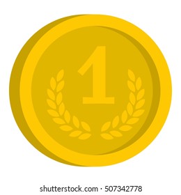 Coin icon. Flat illustration of coin vector icon for web