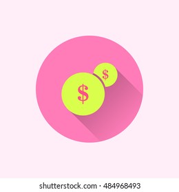 coin icon. flat style