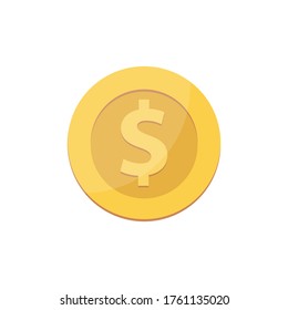 Coin icon flat style. Vector eps10