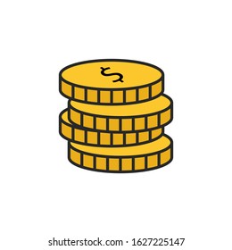 Coin icon. Flat vector graphic