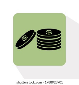 
coin icon. illustration of a coin in a flat style. financial symbol.