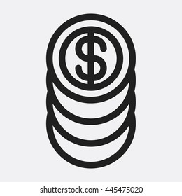 Coin icon illustration isolated vector sign symbol