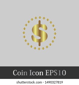 	
coin icon illustration symbol vector design