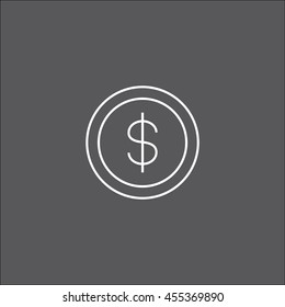 Coin icon illustration vector outline