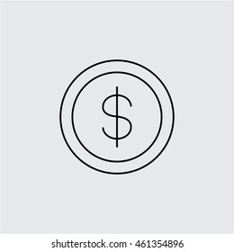 Coin icon illustration vector outline