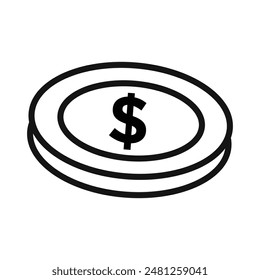 Coin Icon for Investment Platforms and Digital Wallets