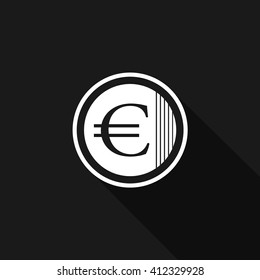 Coin Icon -Isolated On Black Background-Vector Illustration,Graphic Design. Business Concept