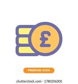 icono de moneda aislada en fondo blanco. para el diseño de su sitio web, logotipo, aplicación, interfaz de usuario. Ilustración gráfica vectorial y trazo editable. EPS 10.