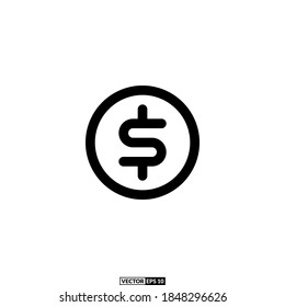 coin icon line, design inspiration vector template for interface