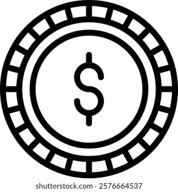 Coin Icon in Line Style