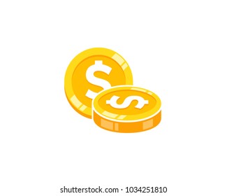 Coin Icon Logo Design Element