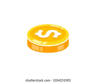 Coin Icon Logo Design Element