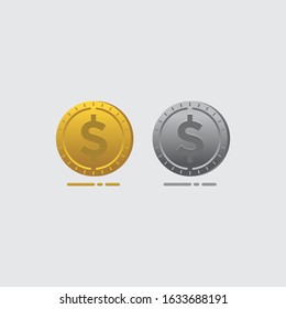 Coin Icon Logo Design Element