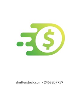 Coin Icon Logo Design Element Vector Illustration.