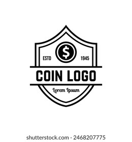 Coin Icon Logo Design Element Vector Illustration.