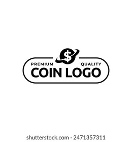Coin Icon Logo Design Element Vector Illustration.