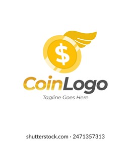 Coin Icon Logo Design Element Vector Illustration.