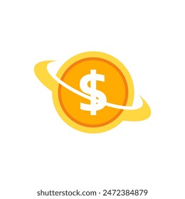Coin Icon Logo Design Element Vector Illustration.