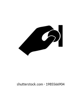 Münzsymbol, Logo einzeln auf weißem Hintergrund