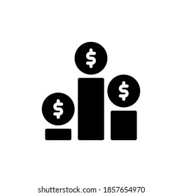 coin icon or logo vector black color