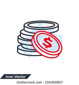 Münzsymbol, Vektorgrafik. Symbol-Vorlage für Geldstücke für Grafik- und Webdesign-Sammlung