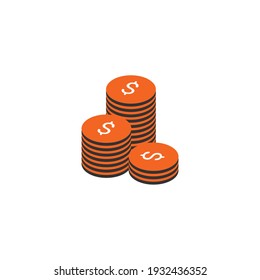 icono de moneda, plantilla de aplicación móvil, diseño de elementos y sitio web. ilustración vectorial aislada en fondo blanco
