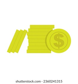 Coin icon. Money. Colored silhouette. Front side view. Vector simple flat graphic illustration. Isolated object on a white background. Isolate.