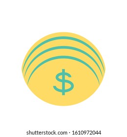 Coin icon of Money financial item commerce market payment buy currency accounting and invest theme Vector illustration