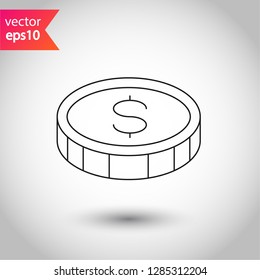 Coin icon. Money vector sign. EPS 10 