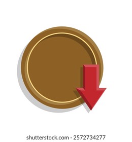 coin icon. money weakens, falls. money management vector, business and finance icon, showing continuous movement. flat color design style