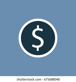 Coin icon on blue background