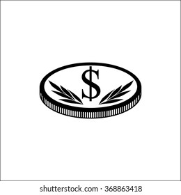 coin icon on white background