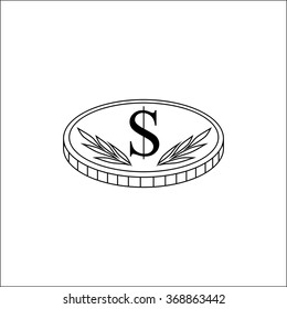 coin icon on white background