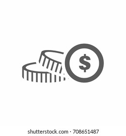 Coin icon on white background vector illustration
