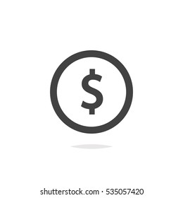 Coin icon outline vector isolated