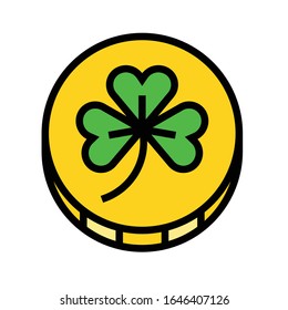 Coin icon, Saint patrick's day related vector illustration