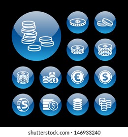 Coin icon set