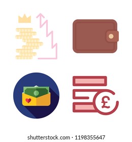 coin icon set. vector set about pound sterling, money and wallet icons set.
