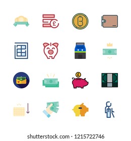 coin icon set. vector set about bitcoin, retirement, money and coins icons set.