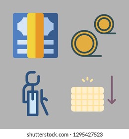 coin icon set. vector set about coins, money and retirement icons set.