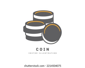 Coin icon silhouette vector illustration