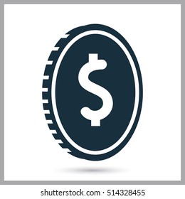 Coin icon. Simple design for web and mobile